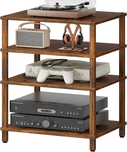 Vista 21 de Soporte para reproductor multimedia AV de 3 niveles, gabinete estéreo, gabinete estéreo moderno, estante de consola de juegos, soporte de TV