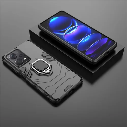 Vista 6 de Compatible con funda Xiaomi Mi Redmi Note 12 Pro Plus 5G, soporte de anillo de metal a prueba de golpes