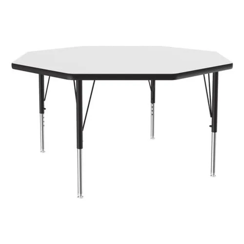 Vista 13 de Correll - Tabla rectangular de 24 x 60 pulgadas, tabla de actividades, altura ajustable, laminado de alta presión blanco duradero, muebles