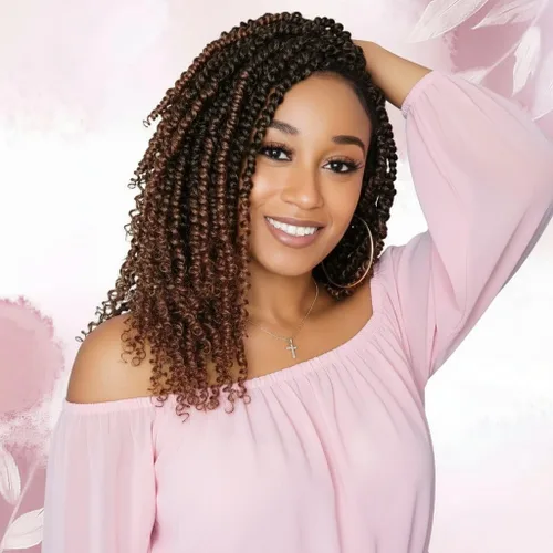 Vista 25 de Fulcrum Pelo de ganchillo Passion Twist de 8 pulgadas, 9 paquetes de cabello pretrenzado y prerrizado para mujeres negras (8 pulgadas