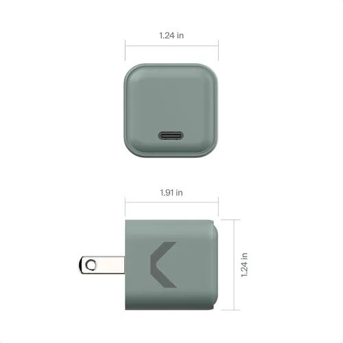 Vista 9 de CLEMM Core 35W Adaptador de corriente de carga rápida para iPhone 17/16/15/14/13/12/11/X, Galaxy S24 Ultra/S23 y más - GaN, PD 3.0, PPS, USB-C × 1