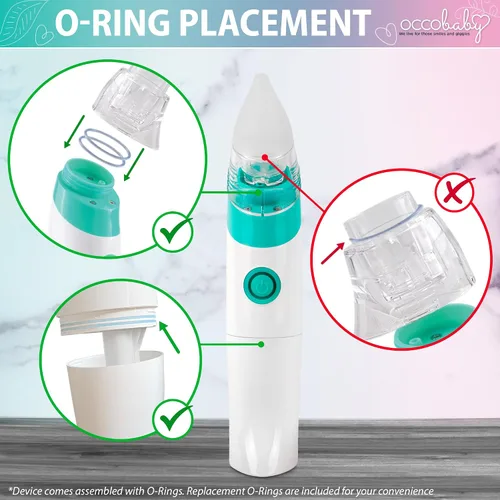 Vista 4 de OCCObaby Kit de accesorios de aspirador nasal de batería - Kit de repuesto de chupón de nariz OCCObaby