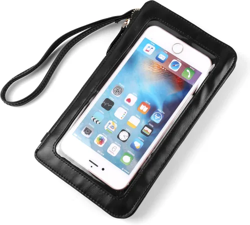Vista 3 de Funda de hombro cruzado para teléfono celular con pantalla táctil para Samsung Galaxy S24 S23 S22 Ultra S24+ S23+ S22+ 5G, S24 FE, A35 A25 A15 negro