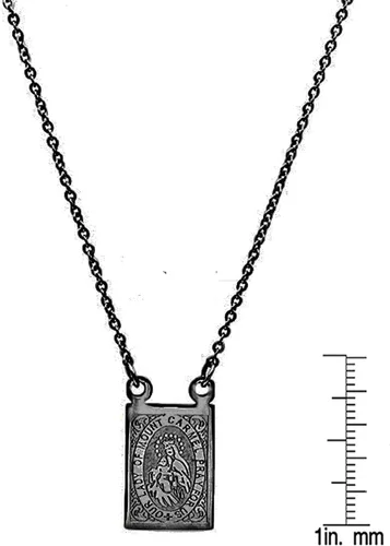 Vista 9 de Steeltime - Escapulario de San Benito (18 quilates) chapado en oro de 18 quilates Negro