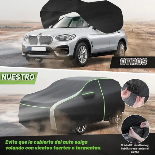 Vista 6 de Mixsuper Liner Funda para coche para BMW X3 2003-2026, 7 capas, funda impermeable para coche, accesorios para X3 con puerta con cremallera, tiras