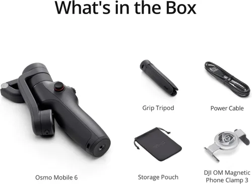 Vista 7 de DJI Osmo Mobile 6 - Estabilizador de cardán para teléfono inteligente, cardán de 3 ejes, barra de extensión integrada, portátil y plegable, cardán