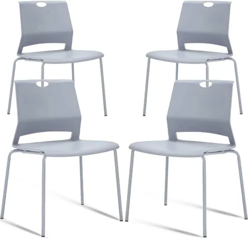 Vista 9 de Juego de 4 sillas apilables de plástico para recepción y invitados