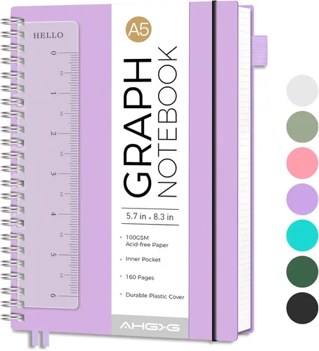 Vista 30 de AHGXG Diario de puntos, cuaderno en espiral de cuadrícula de puntos de 8.5 x 11 pulgadas, cuaderno de puntos grande A4, papel grueso de 3.53 oz/m²