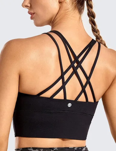 Vista 3 de CRZ YOGA - Sujetador deportivo con tirantes delgados para mujer, con relleno y sin varillas para entrenamiento de mediano impacto