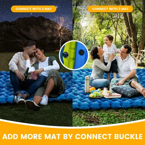Vista 8 de Colchoneta para dormir, almohadilla de dormir compacta para acampar con almohada bomba de pie integrada, colchoneta inflable para viajes