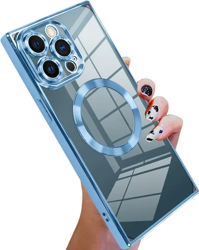 Vista 10 de KANGHAR Funda diseñada para iPhone 12 Pro Magnética Transparente con Protector de Lente de Cámara [Compatible con MagSafe] Diseño de Placado