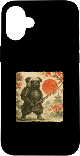 Vista 23 de Pug Samurai Japanese Warrior Costume Sumi-e Art Funny Case for iPhone 17