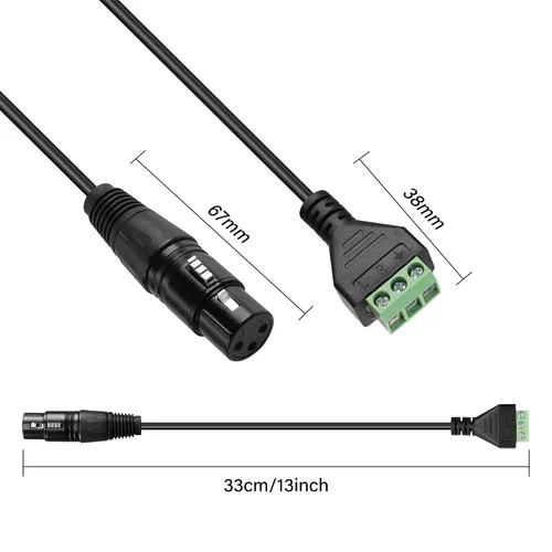 Vista 7 de GINTOOYUN Cable XLR de 3 pines XLR hembra a 3 pines convertidor de terminal cable adaptador para altavoces, micrófono, equipos de sonido