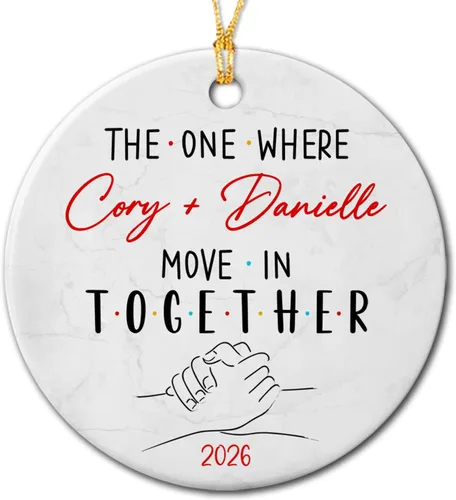 Vista 25 de Adornos de cerámica personalizados para los mejores amigos están atados con cuerdas de corazón, adorno personalizado de 2 amigos, adorno de buenos