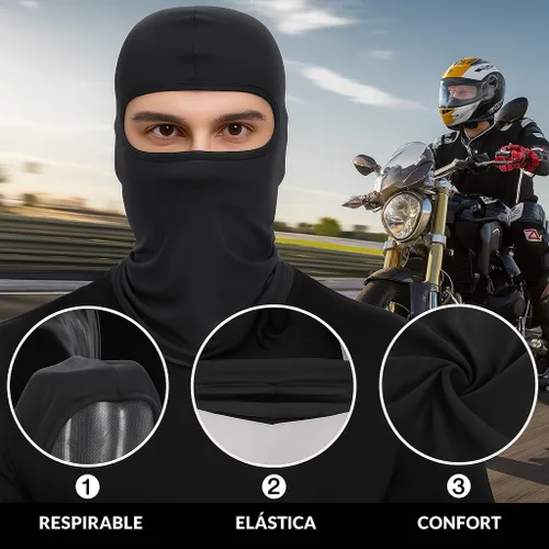 Vista 7 de Pasamontañas con capucha militar, unisex, táctica, entrenamiento, ciclismo, esquí, caza Gris
