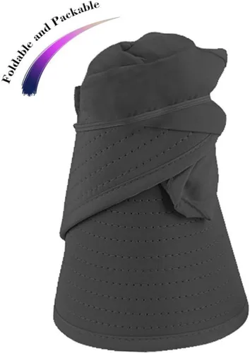 Vista 6 de HINDAWI - Sombreros de sol para mujer de ala ancha, protección UV, gorra con visera para la playa, visera empacable