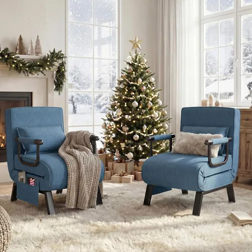 Vista 11 de TYBOATLE Silla de dormir, sillas plegables para adultos (azul celeste)