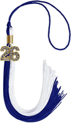 Vista 29 de Endea Graduation Borla de doble color con dije dorado (negro/oro brillante, 2022)