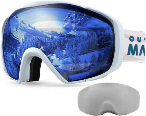 Vista 25 de OutdoorMaster - Gafas de esquí con cubierta, antivaho OTG para nieve/snowboard La cubierta integrada ayuda a proteger la lente, con ajuste OTG