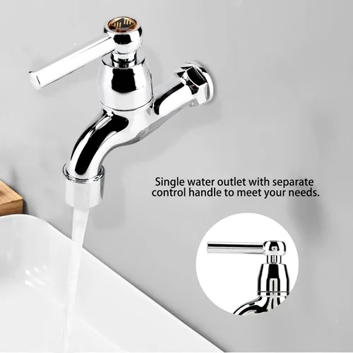 Vista 6 de Grifo de agua fría individual, grifo de lavadora, fregadero de plástico ABS, grifo de agua para lavadero, baño, lavadora, trapeador, bañera