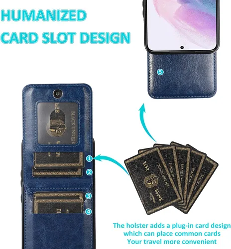 Vista 4 de Asuwish Funda de teléfono para Samsung Galaxy S22 Plus/S22+ con protector de pantalla de vidrio templado y tarjetero para tarjetas de crédito