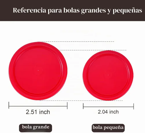 Vista 4 de Paquete de 5 mini discos de mesa de hockey de aire rojos de 2 pulgadas