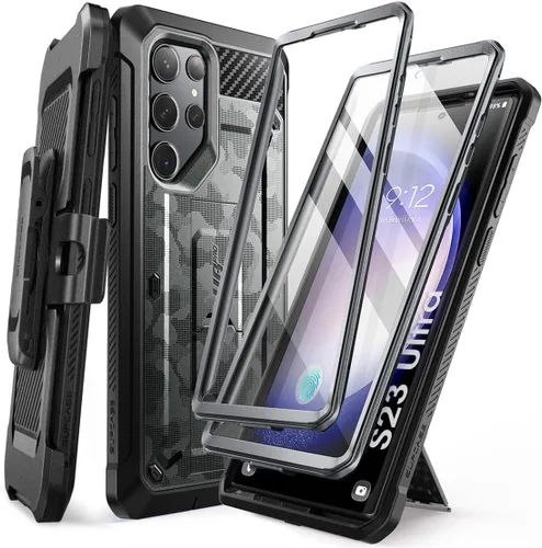 Vista 11 de SUPCASE Funda para Samsung Galaxy S23 Ultra con soporte, [Unicorn Beetle Pro] [2 marcos frontales]