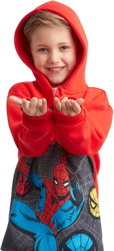 Vista 5 de Marvel Sudadera con capucha de forro polar Avengers para niño - Capitán América, Spider-Man, Iron Man (Tamaño 2T-18)