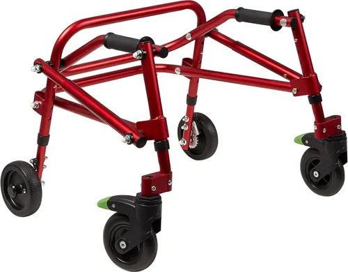 Vista 8 de Klip - Caminador con ruedas posteriores, ligero, 4 ruedas, andador posterior ligero para niños pequeños, niños, adolescentes con necesidades Azul