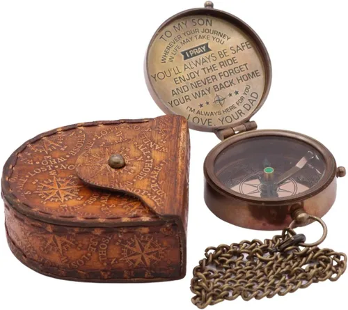 Vista 8 de Compass Gift for Mom/Dad, Vintage Engraved Pocket Compass Customized Gifts for Women/Men, Boy, Girl, Son, Daughter, Grandson & Granddaughter