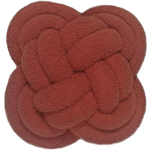 Vista 21 de Cyprinus Carpio Almohada creativa con nudo de bola de rosa, cojín de flor para sofá, almohada lumbar, decoración (rosa-C)