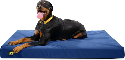 Vista 24 de K9 Ballistics Tough Ripstop - Cama ortopédica rectangular para perro, funda extraíble lavable, espuma ortopédica sólida para perros grandes de azul