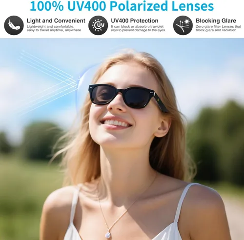 Vista 3 de Lentes inteligentes AI Translator con tecnología GPT, compatible con más de 160 idiomas, traducción en tiempo real, reducción de ruido AI, llamadas