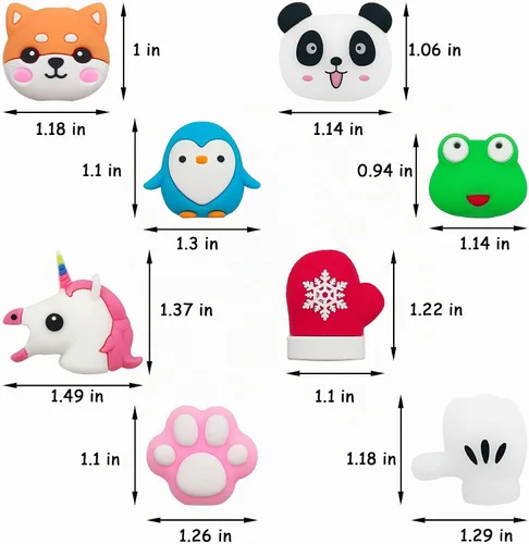 Vista 2 de ZAKVOOR 27 protectores de cable para cargador de teléfono, protector de cable USB Animal Bites protector de cable, protector de cable de carga