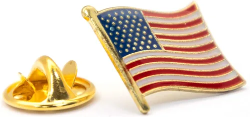 Vista 5 de A-ONE - Parches tácticos bordados de Estados Unidos Bandera Americana Inversa + Pin de emblema de Estados Unidos, insignia de bandera de país NO.034A