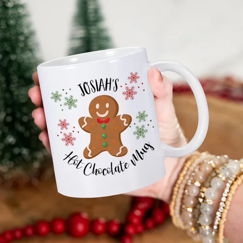 Vista 5 de Regalo de Navidad para niños, tazas de café de Navidad con nombre personalizado, taza de chocolate caliente para niños, taza de cacao de chocolate