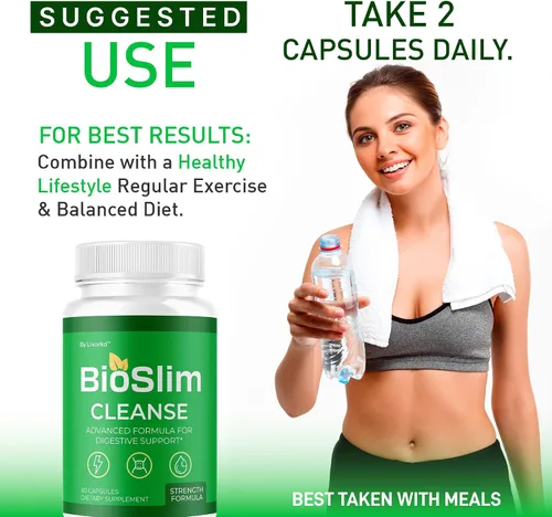 Vista 4 de BioSlim Cleanse Cápsulas (2 unidades) – Suplemento oficial de pastillas para pérdida de limpieza Bio Slim, fórmula avanzada de alta resistencia