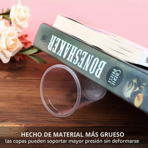 Vista 3 de [Paquete de 100 vasos de 8 onzas] Vasos de plástico, vasos de plástico transparente de 8 onzas, vasos desechables de plástico transparente, vasos