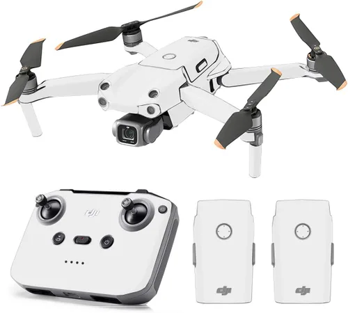 Vista 35 de SopiGuard Skin for DJI Mavic Air 2s Juego completo de calcomanías de vinilo de precisión + controlador + 3 fundas de batería (3M negro carbón)