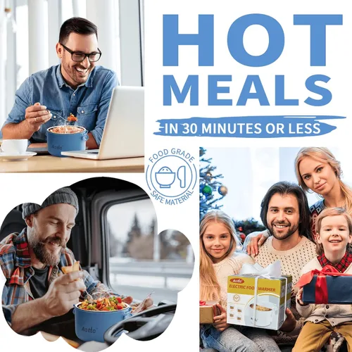 Vista 2 de Aotto Lonchera eléctrica, calentador de alimentos portátil de 32 oz, calentador de almuerzo portátil para trabajo/oficina/automóvil/viajes