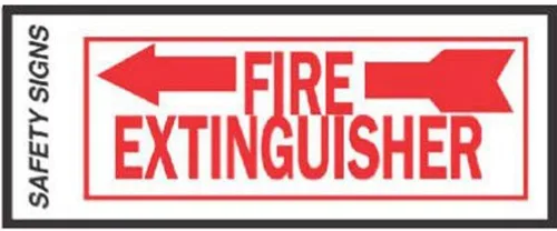 Vista 2 de Hy-Ko Productos FE-1 Señal de extintor de incendios que brilla en la oscuridad 4" x 18" Rojo