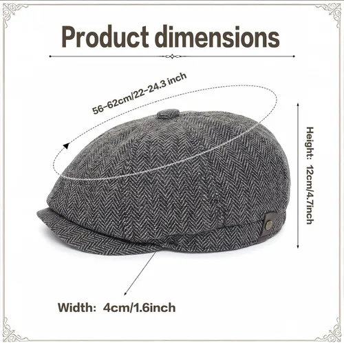 Vista 2 de Gvhntk 2 gorras planas de espiga para hombre