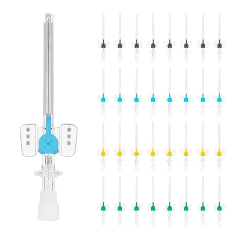 Vista 10 de Catéter IV con alas y puerto de inyección Catéteres IV Cánula IV estéril con aguja BD Instaflash para animales (14G, 5pcs)