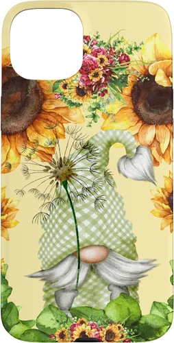 Vista 9 de Floral Sunflower Motif for Dandelion Lovers and Summer Gnome Case for iPhone 17