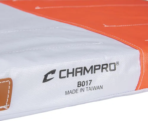 Vista 4 de CHAMPRO Base doble de nylon recubierta de PVC acolchado, base de seguridad extendida naranja y blanca