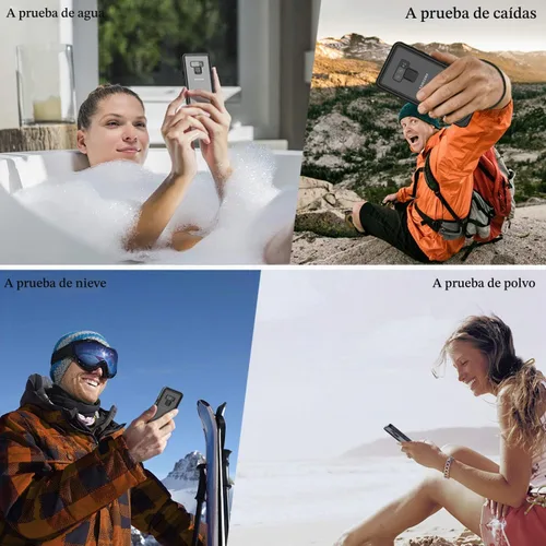 Vista 6 de Lanhiem Funda para teléfono Galaxy Note 9, IP68, impermeable, a prueba de polvo, a prueba de golpes, con protector de pantalla integrado, cubierta