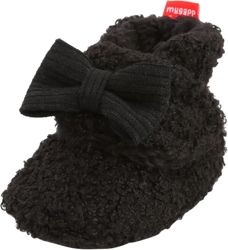 Vista 2 de Botas de nieve para bebés y niñas, para primeros caminos, de forro polar cálido para invierno, para recién nacidos, zapatos antideslizantes, Negro