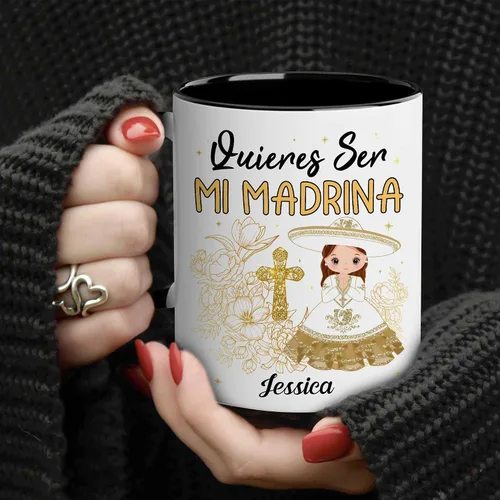 Vista 4 de WHIDOBE Juego de tazas de propuesta de padrinos personalizados, Juego de tazas de Padrino De Bautizo personalizado, Bautizo Recuerdos Juego De 2
