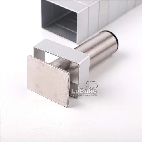 Vista 5 de LoBake Molde rectangular de aluminio para pastel de piña de acero inoxidable presionando sello mooncake molde fondant galletas moldes DIY