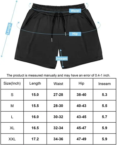 Vista 5 de Fasker Pantalones cortos deportivos para hombre, 5 pulgadas, para gimnasio, correr, pantalones cortos deportivos ligeros de malla, pantalones cortos